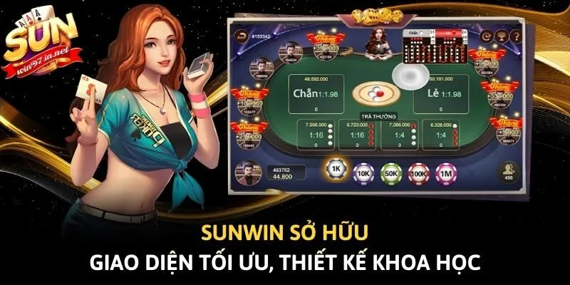 Sunwin sở hữu giao diện tối ưu, thiết kế khoa học